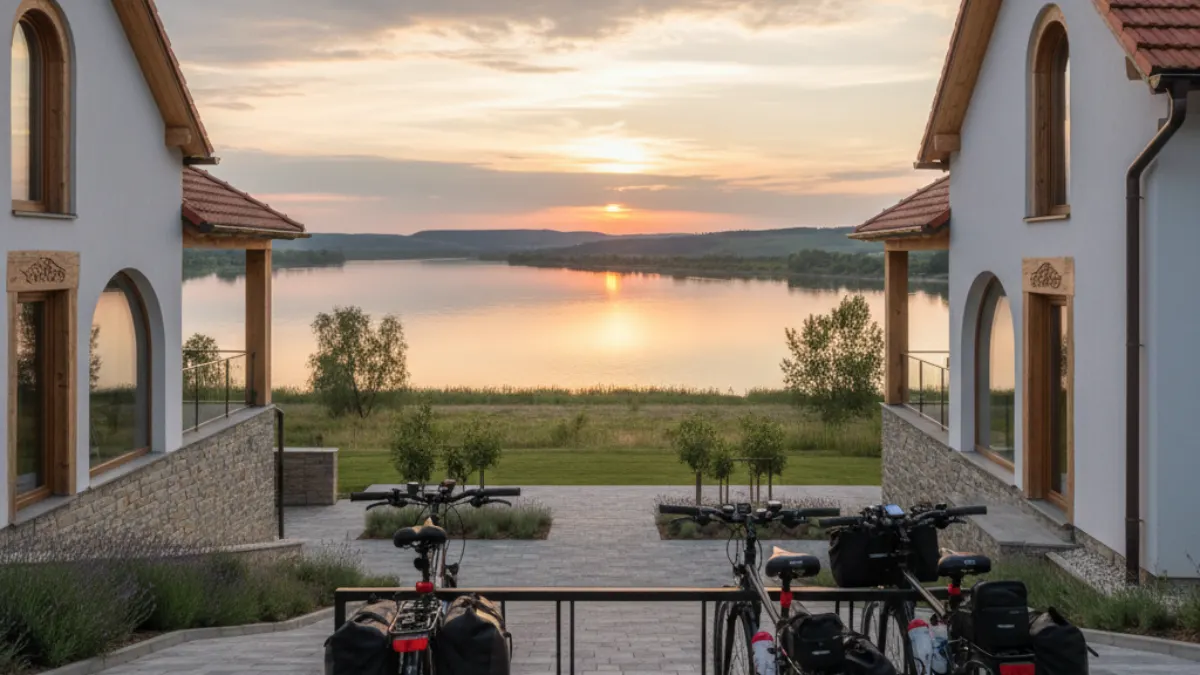 Penziony s koly u moravského jezera pro milovníky vína a cykloturistiky.